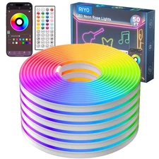 Neon Rope Lights, 50Ft RGB LED Strip Lights - App & Remote Control, Music Syn...