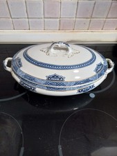 Blue White Myott and Sons Terrine Serving Dish with Lid