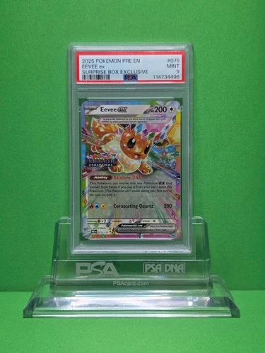 POKEMON 2025 PRISMATIC EVOLUTIONS EEVEE EX SURPRISE BOX PROMO 075 PSA 9