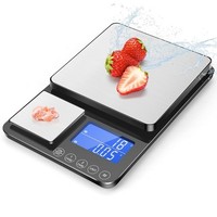 KüChenwaage Digital Edelstahl 15Kg/1G 500G/0,01G PräZisionswaage FüR Kochen
