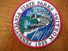 4" 1993 ERROR MORAIINE PATCH PENNSYLVANIA STATE PARKS PATCH