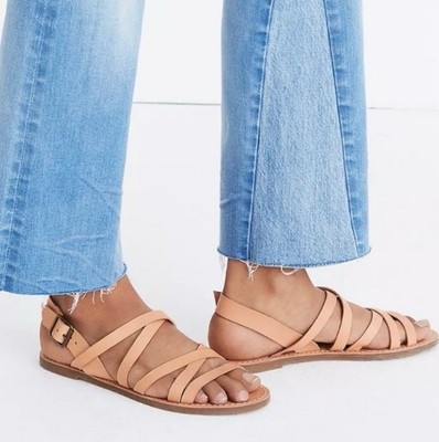 Madewell Boardwalk tan multi-strap leather sandals women's size 111