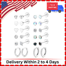 Hypoallergenic Surgical Steel Earrings for Sensitive Ears-20G Flat Back Earrings