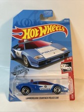 2019 Hot Wheels Rare Lamborghini Countach Police Car New