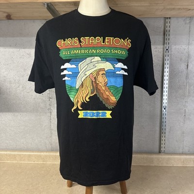 Chris Stapleton All American Road Show 2022 Size Large Tour Black T-Shirt 2-side