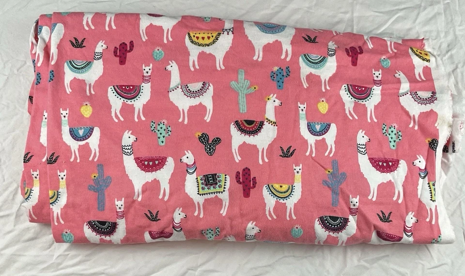 Tecido Lhama Cactus Rosa Costura Artesanal Boêmio Estampa de Lhama Tecido 8 Jardas - Imagem 2 de 2