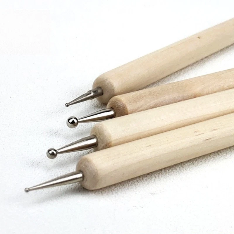 5pcs/set Pressure Tracing Pen Tool Nail Art Pottery Flower Dotting Pen Pressure - Image 2 of 4