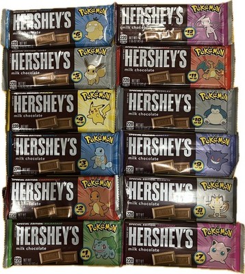 Hersheys Pokemon Chocolate Bar - COMPLETE SET ALL 12 Bars Total (LIMITED)