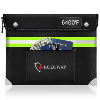 14.5x11.5 Inch Fireproof Document Bag, 6400 Aluminum Layer, Safe, Reflective