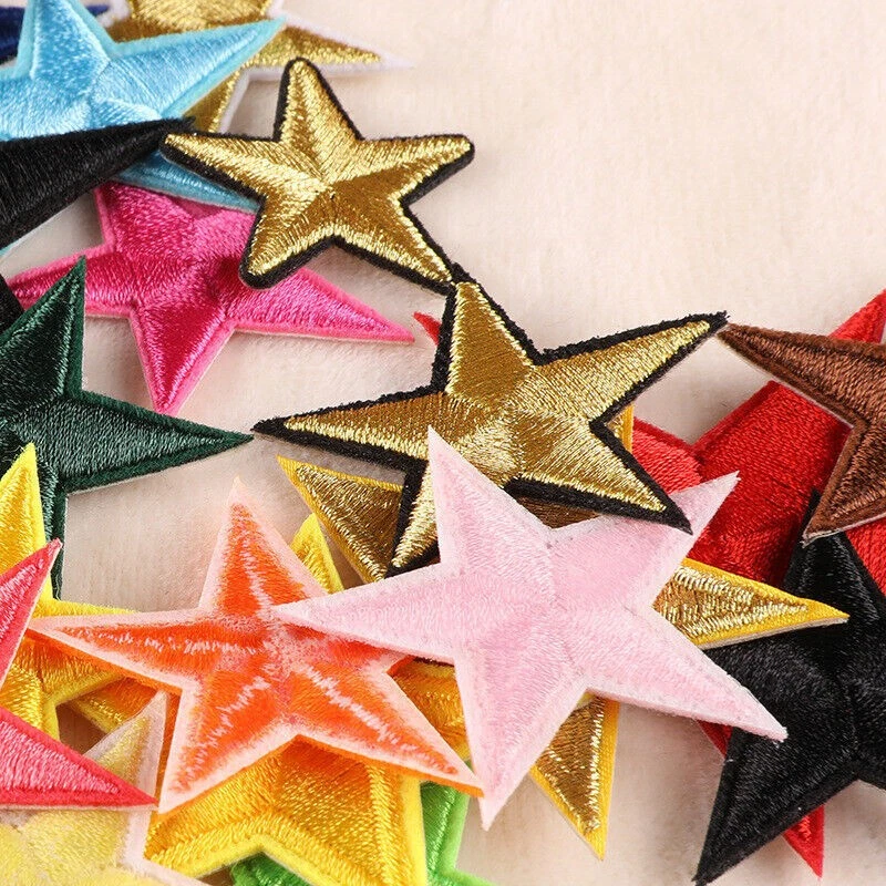 40x Star Iron On Patch Embroidered Applique Sewing Craft for Clothing Jacket Bag - Image 4 of 4