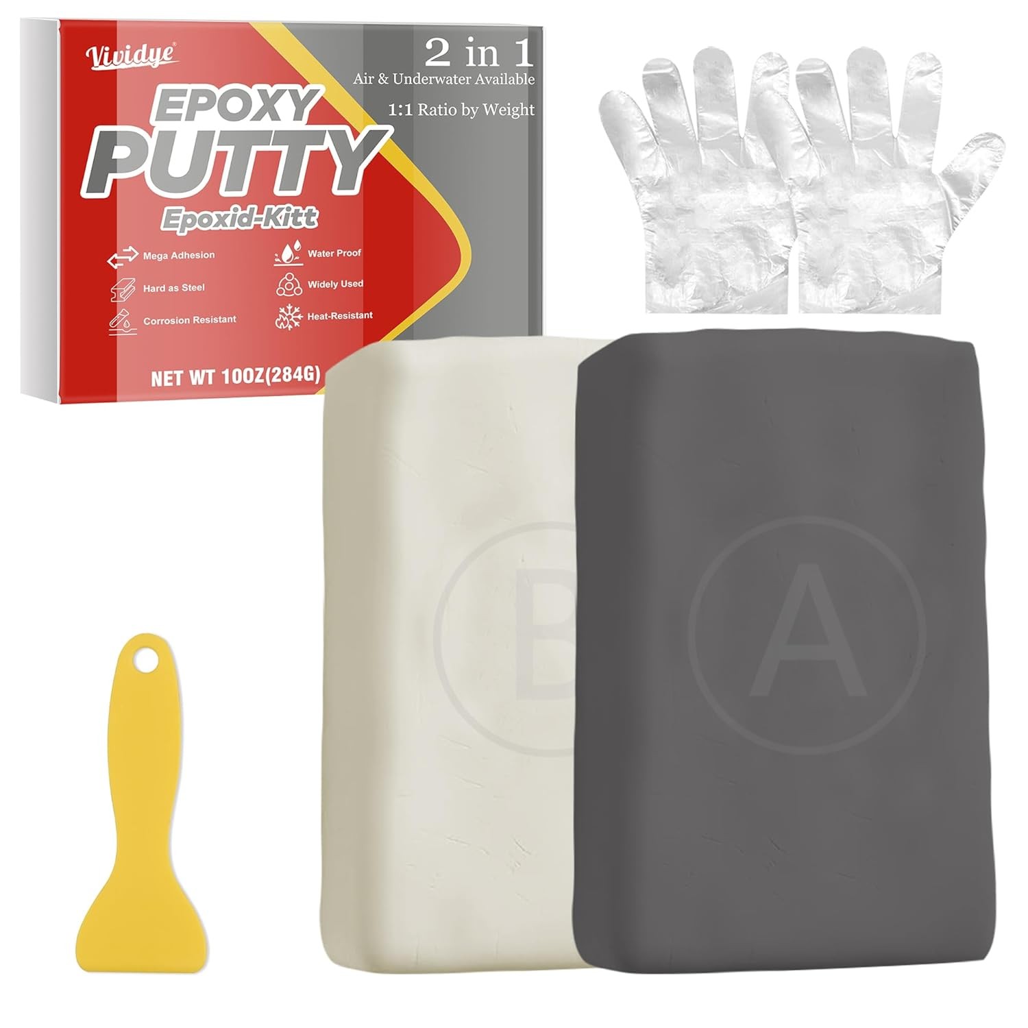 Epoxy Putty, 280g Pool Filler Putty, 2 in 1 Underwater or Above Fast Repair Put