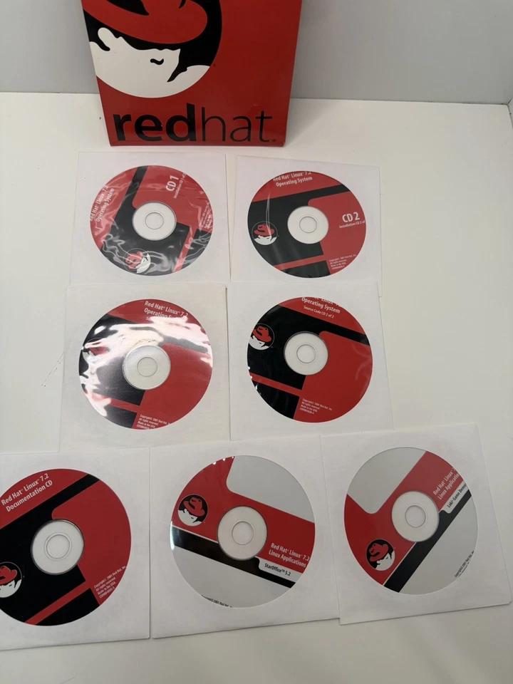 Red Hat Linux 7.2 Full 6-CD Set w/ Original Box (2001) Complete - Image 3 of 4