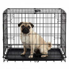 Dog Crate 30 Inch Small Wire Kennel Divider Panel Metal Cages with Double Door