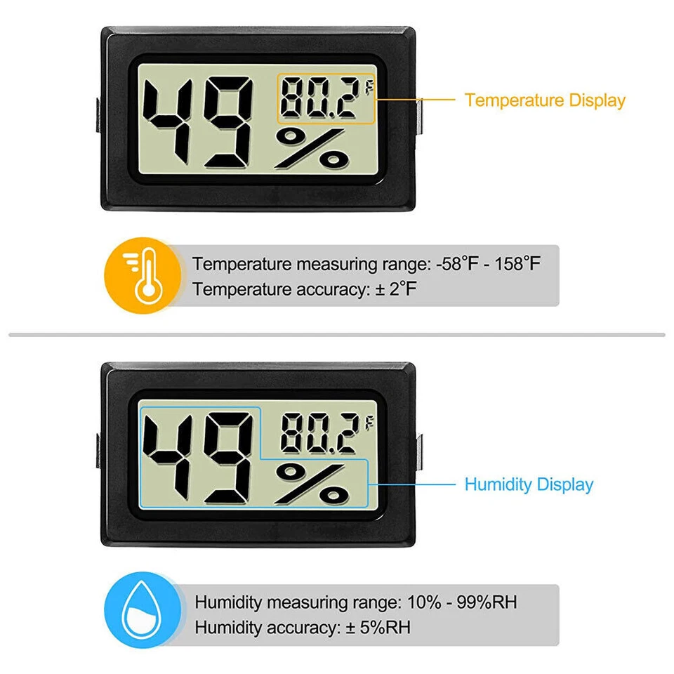5Pcs Digital LCD Aquarium Thermometer Temperature Monitor W/ Probe for Fish Tank - Image 4 of 4