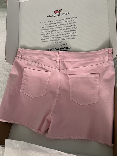Vineyard Vines Raw Edge Garment Dyed Denim Shorts 32” Stretch Waistband - Picture 5 of 9