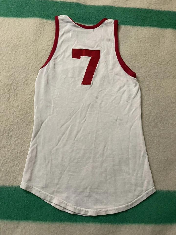 Camiseta deportiva de baloncesto usada en juegos de la Liga Ivy de la Universidad de Columbia de los años 30 40 50 XS pequeña Foto 3 de 4