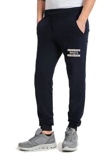 WHITE Pantaloni Tuta Uomo Basic Sportivi tinta unita polsino stylé Made  Italy | eBay