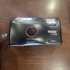 VIVITAR PS44 35MM FILM CAMERA Built In Flash Focus Free/DX-Untested