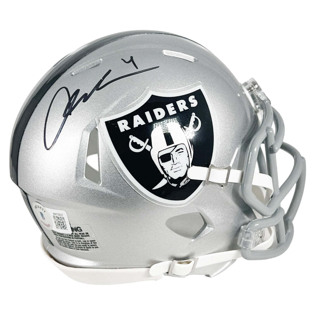 Aidan O'connell Autographed Signed Aidan O'connell Las Vegas Raiders Speed Mini Football Helmet (Beckett) 