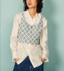 Sandro Paris Women's Top Size 1 FR / S Embroidered SFPTO00526