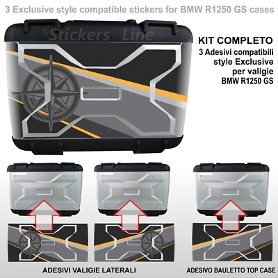 3 Aufkleber Für Koffer Vario BMW R1250 GS Exclusive Rosa Dei Venti K50 Ab 2013
