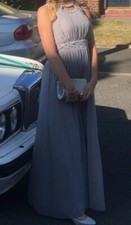 Grey Quiz high necked prom dress, size 6. Worn once.Â