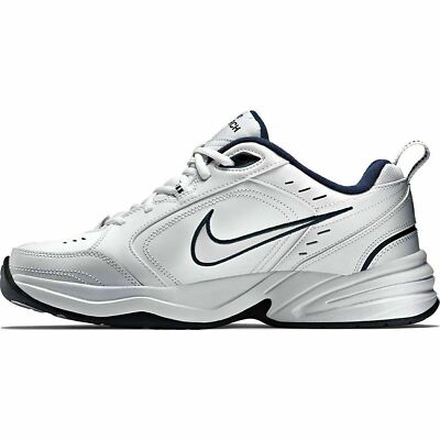 Nike Air Monarch IV White/Metallic Silver/Navy Men's Size