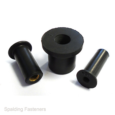 Gummi Brunnenmuttern Rahlmuttern mit Messing Gewindeeinsatz Anti Vibration M3 bis M8