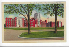 VINTAGE-POSTCARD-UNIVERSITY HOSPITAL-UNIVERSITY OF IOWA-IOWA CITY, IOWA