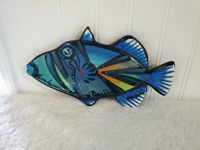 Ben Diller Maui Signed Hawaii Wall Decor/Plate Fish Humuhumunukunukuapuaa 9x 5'' 