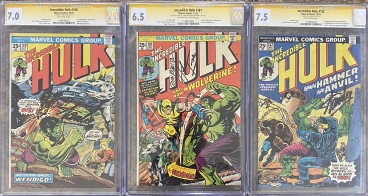 The Incredible Hulk 🔥 180 🔥 181 🔥 182 1st Wolverine Set! CGC