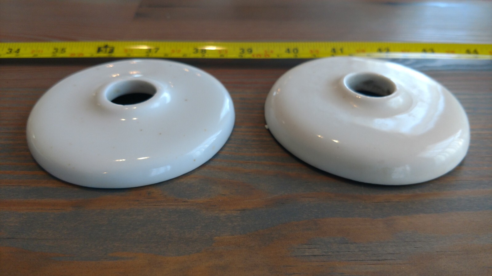 matching pair antique porcelain escutcheons shower Faucet sink tub
