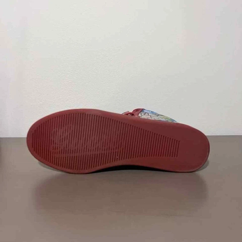 Zapatillas altas Gucci Coda Bloom rojas azules florales GG Supreme Logo Foto 4 de 4