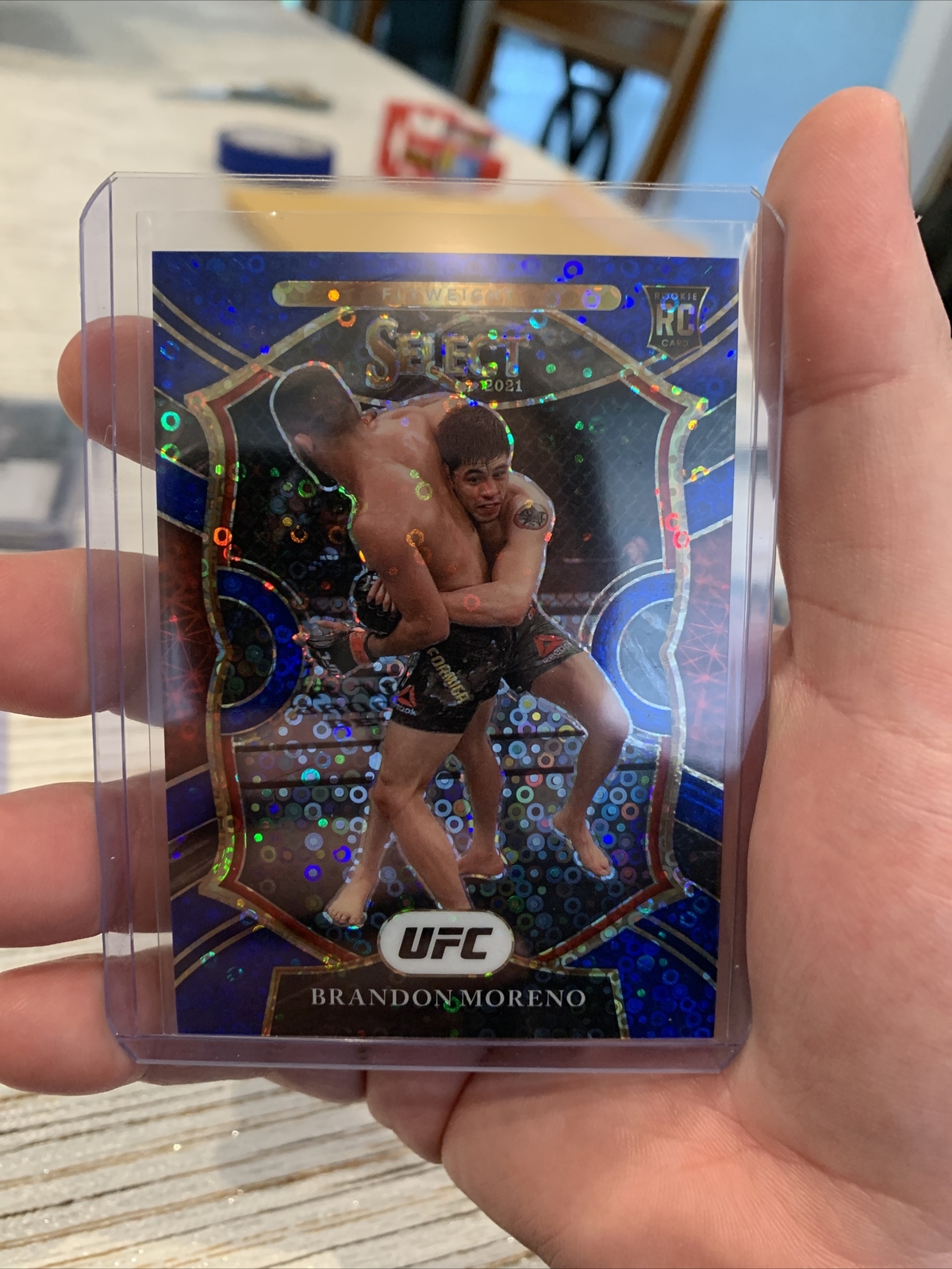 2021 PANINI SELECT UFC RC #96 BRANDON MORENO DISCO BLUE PRIZM 78/99