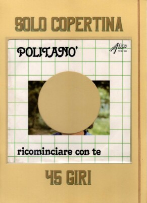  Politanò - Ricominciare con te / Con te - SOLO COPERTINA (ITALIA)