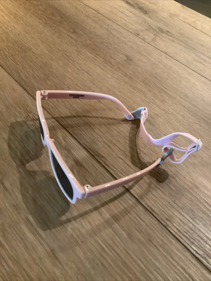 COCOSAND Baby Sunglasses Age 0-24 Months Pink Frame 100% UVA & UVB Strap Case - Image 3 of 4