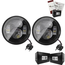 Eagle Lights Fat Bob Black Dual LED Headlight Kit - Street Bob / Fat Bob 