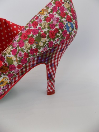 Irregular Choice Zapatos Rojo Talla 5 Mujer Tacón Flor Corte Estilo Vintage Años 50 60 - Imagen 12 de 19