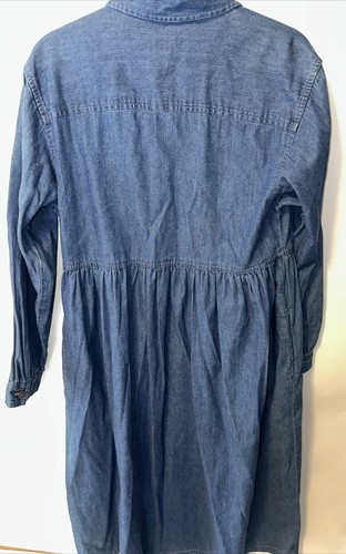 Womens Eddie Bauer Dress Denim Prairie Button Down Modest Farmhouse Medium - Picture 3 of 8