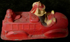 Vintage DISNEY MICKEY MOUSE RUBBER FIRE TRUCK Original Cond. Uncleaned Barn Find