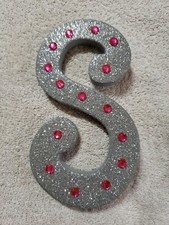 Stick to wall, Teaching or crafts Foam Diy Silver Glitter Letter S Class decor