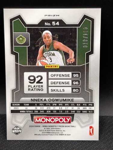 2024 Panini Prizm WNBA Monopoly Card Parallels; You Pick! - Picture 100 of 191