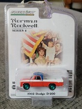 Chase 1962 DODGE D-200 PICKUP RED W/ US FLAG GRAPHICS 1/64 GREENLIGHT 54060 C