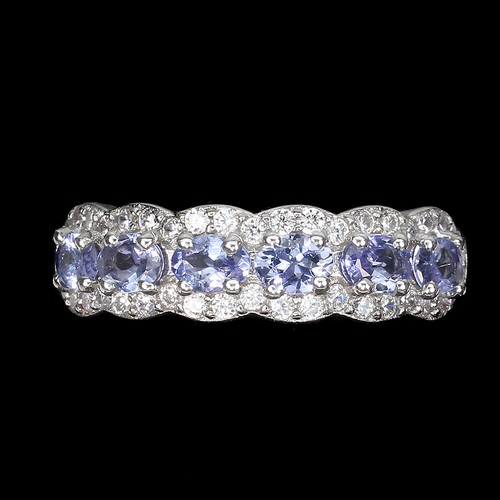 925 Sterling Silver Ring Oval Tanzanite Natural Gemstone Jewelry Size 8