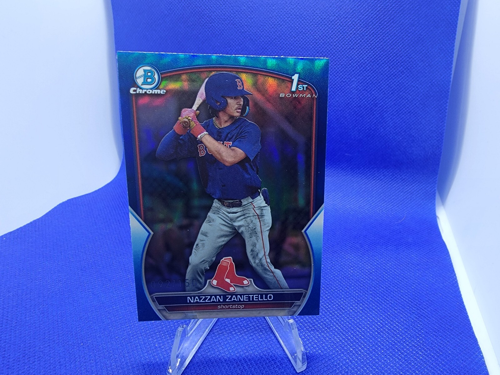 NAZZAN ZANETELLO 2023 BOWMAN CHROME DRAFT 1ST BLUE REFRACTOR # 92/150