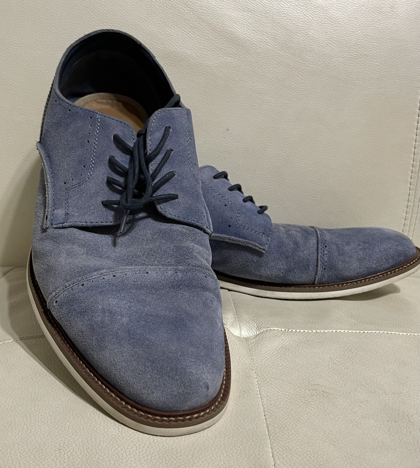 SAOLA Aston Grey Guntur Cap Toe Oxford Uomo taglia 13 senza scatola.