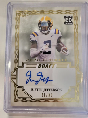 2020 Leaf Ultimate Draft Justin Jefferson RC Auto #/30