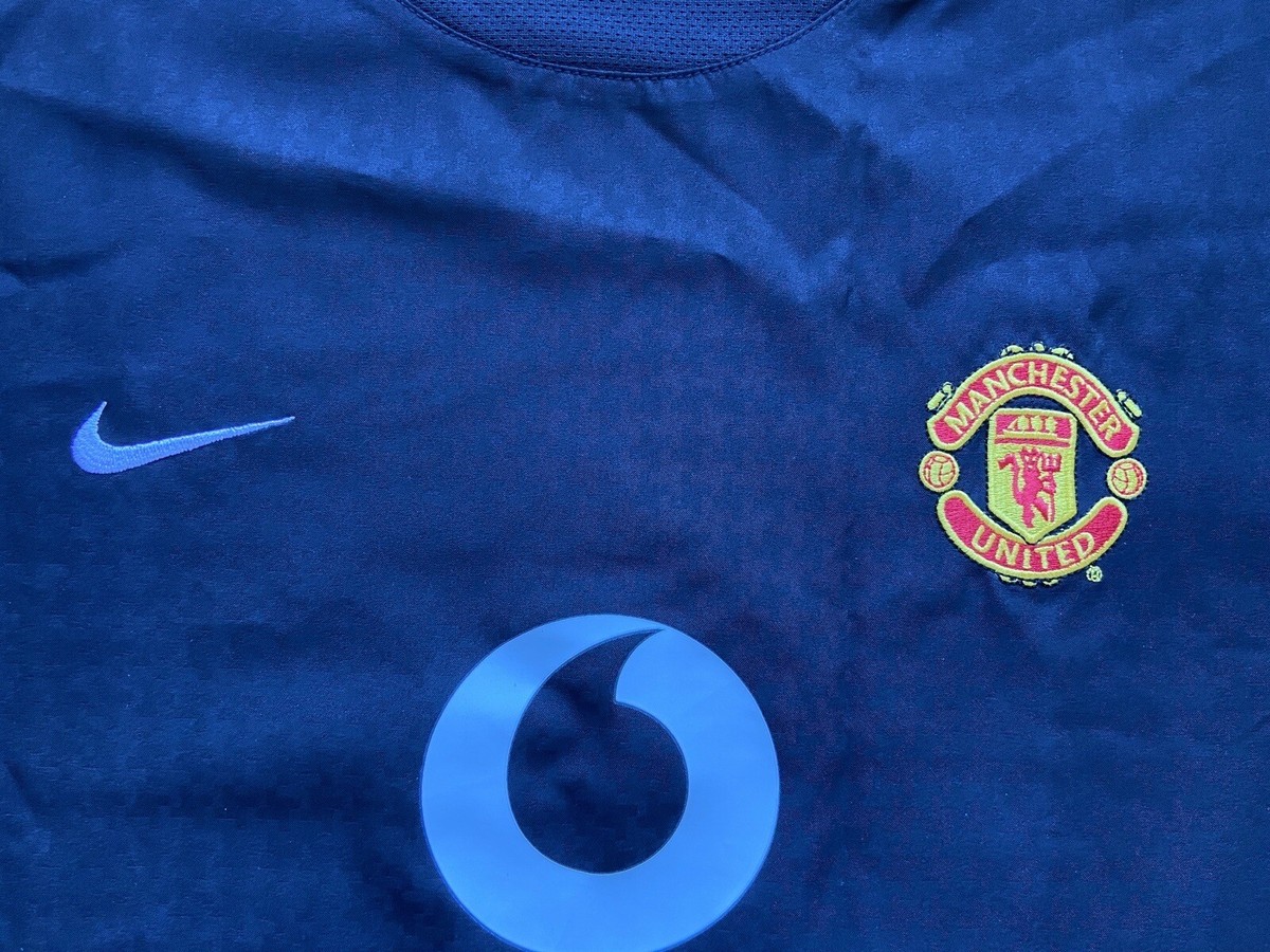 MANCHESTER UNITED 2003 2004 2005 AWAY SHIRT JERSEY NIKE sz L BLACK