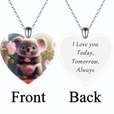 Cute Colorful Animal Heart-shaped Pendant Necklace