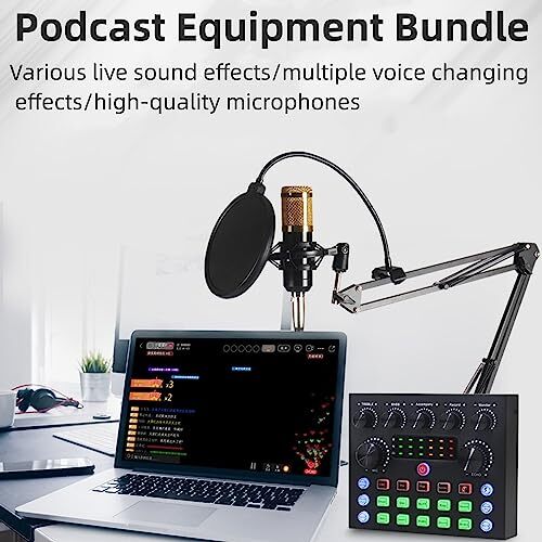 Podcast Equipment Bundle mit Audio Interface, V8S Voice Changer, Kondensator  - Bild 2 von 6